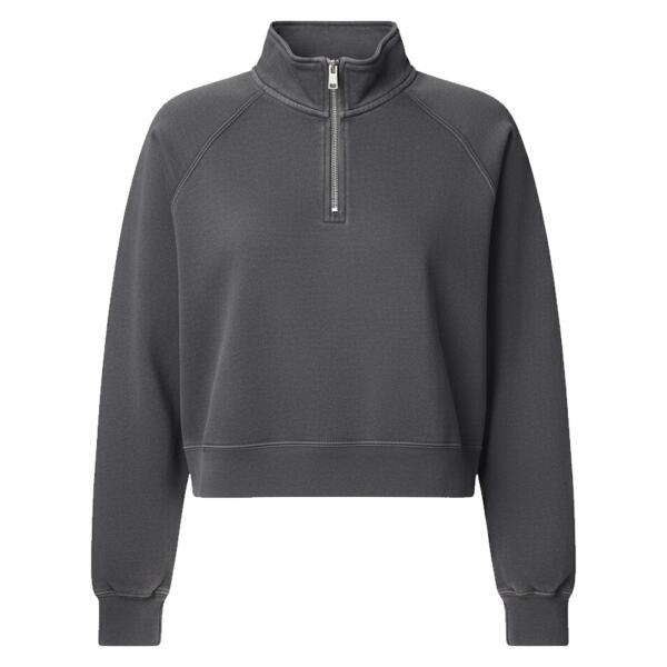 Women's Garment-Dyed Mid-Length Quarter-Zip Sweatshirt Thumbnail