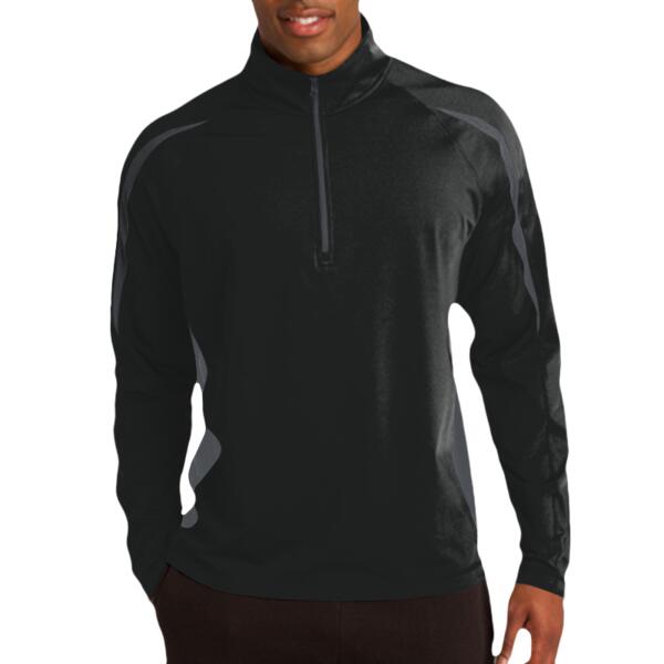 Sport Wick ® Stretch 1/4 Zip Colorblock Pullover Thumbnail