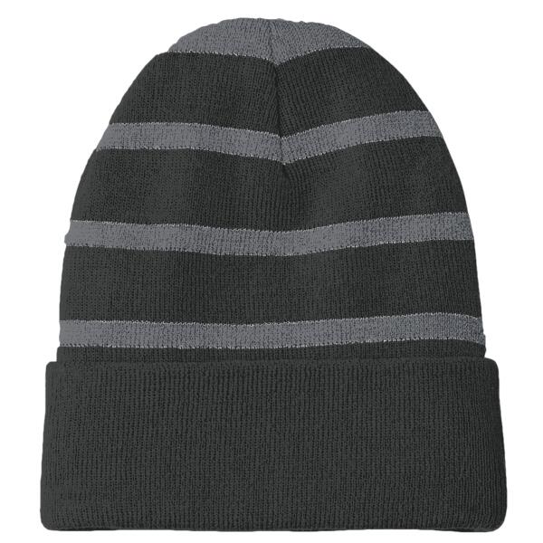 Striped Beanie with Solid Band Thumbnail