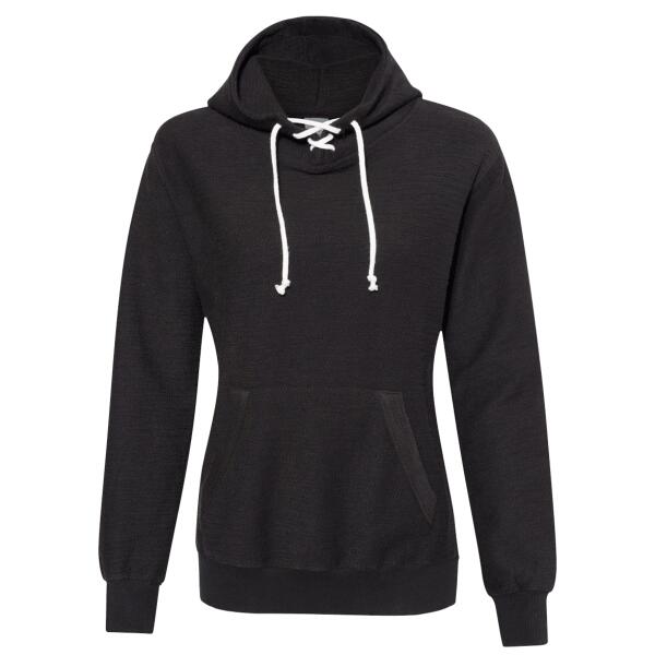 Women’s French Terry Sport Lace Scuba Hooded Sweatshirt Thumbnail